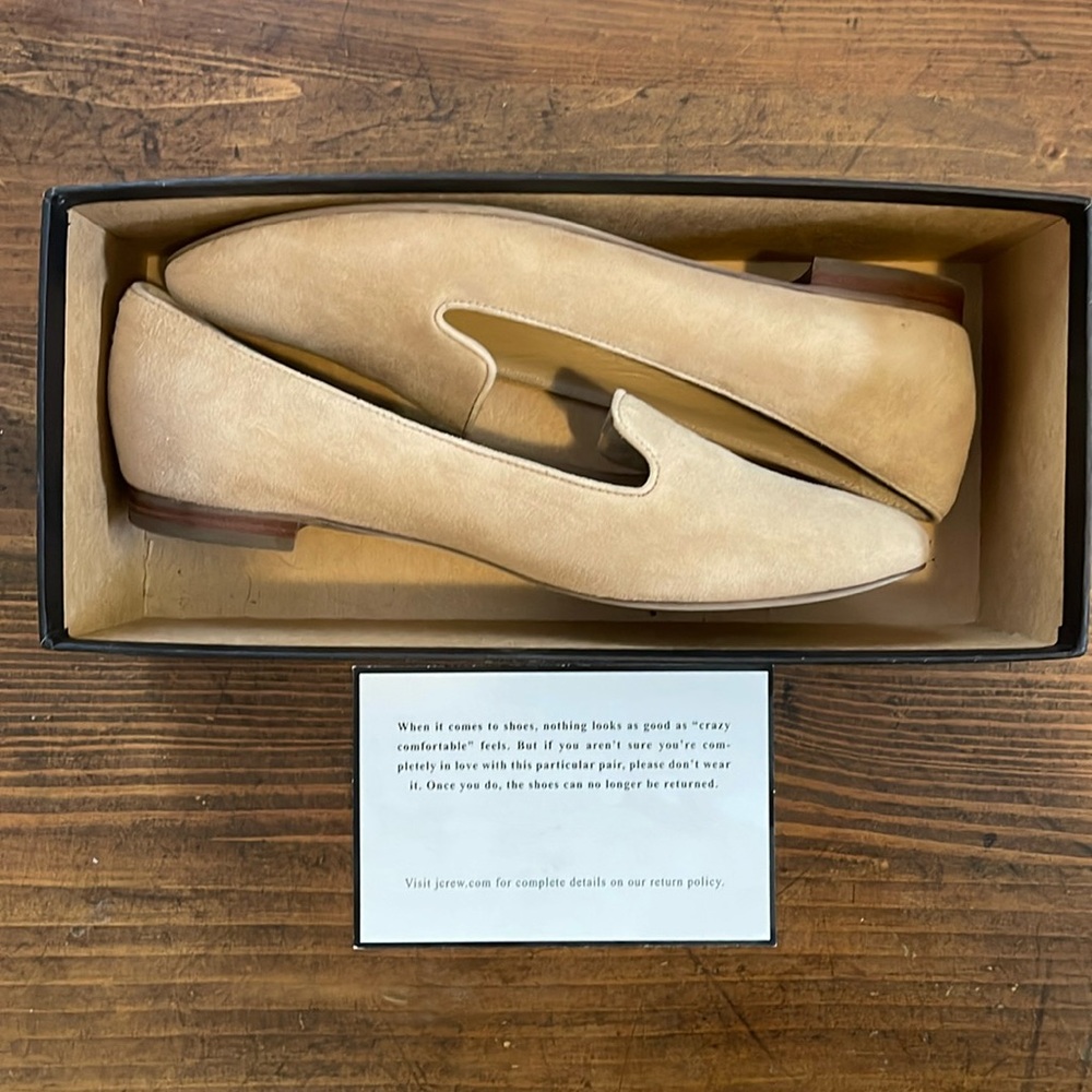 J crew cleo suede loafer in beige
